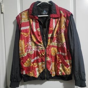 Casual Isle Women's Red and Black Windbreaker 90s